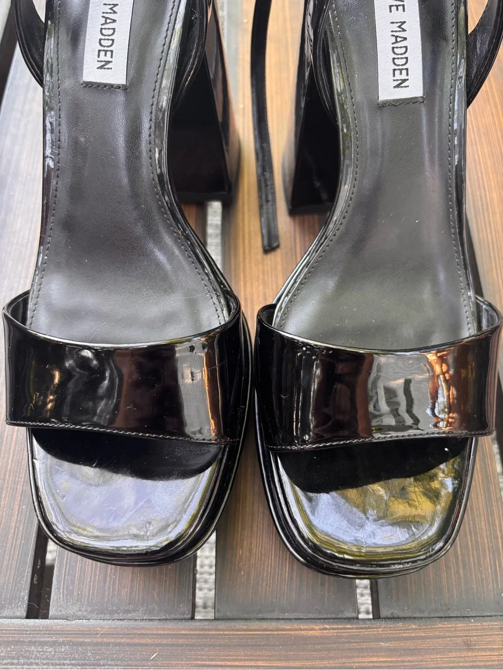 Steve Madden Black Patent Platform Heels 9.5 Gothic Grunge